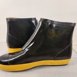Pappagallo Women's Ankle Length Rain Boots Rubber With Clasps Size 5 Shoes